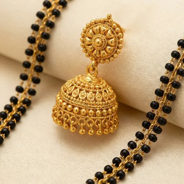 Gold_Brass_Premium_Mangalsutra_With_Jhumka_Earrings