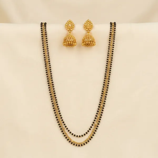 Gold_Brass_Premium_Mangalsutra_With_Jhumka_Earrings