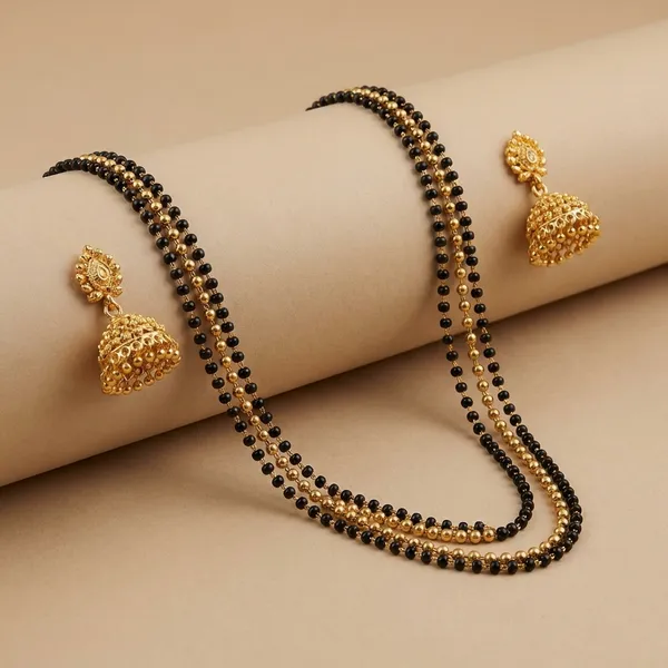 Gold_Brass_Premium_Mangalsutra_With_Jhumka_Earrings