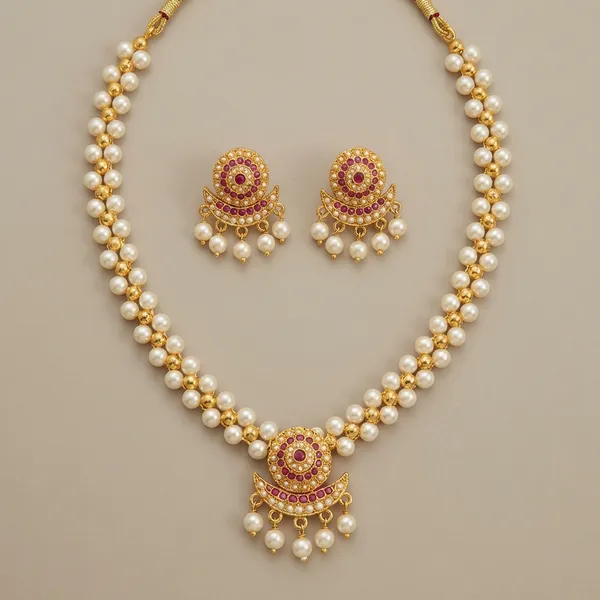 Gold_Brass_Pearl_Veni_Haar_Necklace_For_Women