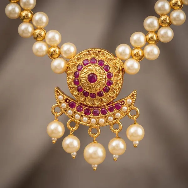 Gold_Brass_Pearl_Veni_Haar_Necklace_For_Women