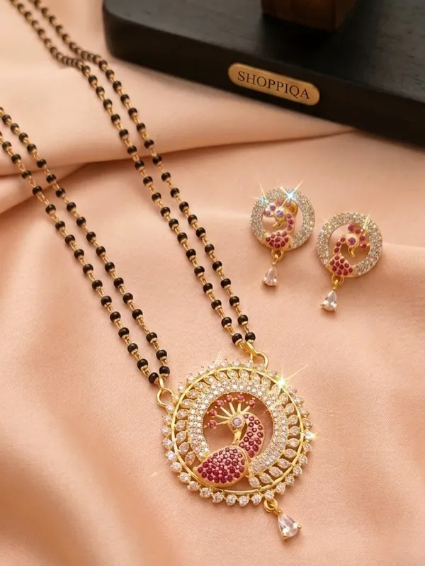 American_Diamond_Peacock_Mayur_Quality_Mangalsutra