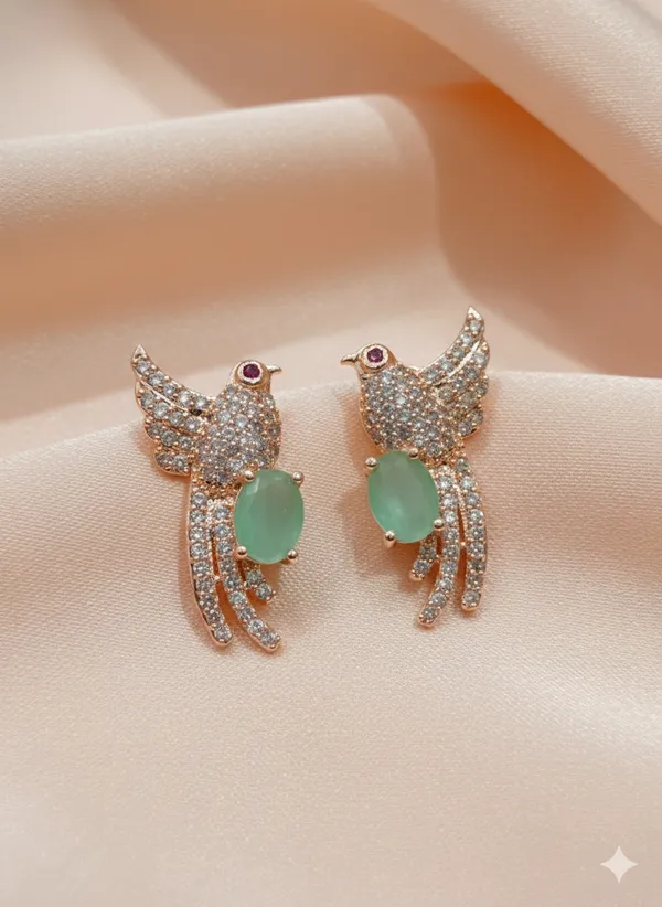 Rose_Gold_Pista_Green_Chimney_Stud_Earrings