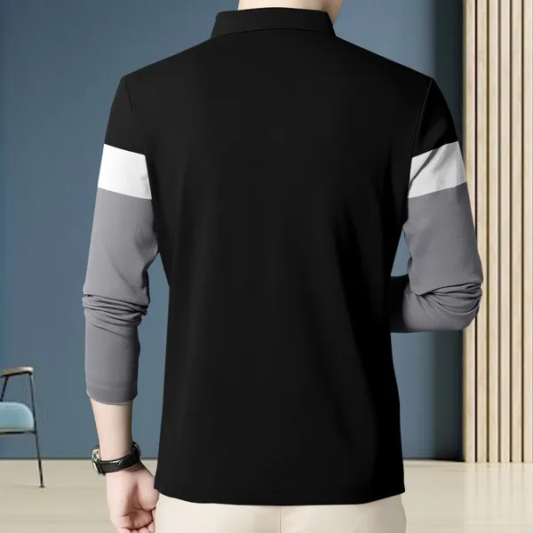 Black_&_Grey_Premium_Cotton_Blend_Full_Sleeve_Polo_Neck_Regular_Fit_T-Shirt_For_Men_(Pack_Of_2)