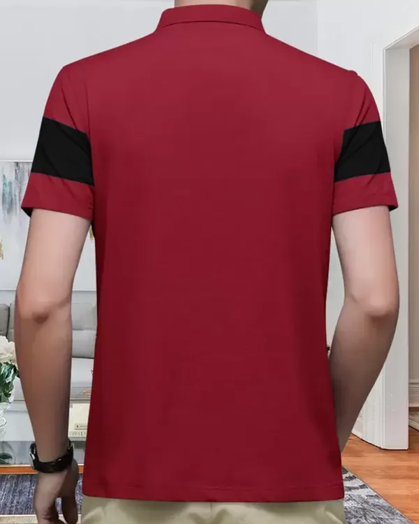 Red_Premium_Cotton_Blend_Half_Sleeve_Polo_Neck_Regular_Fit_T-Shirt_For_Men