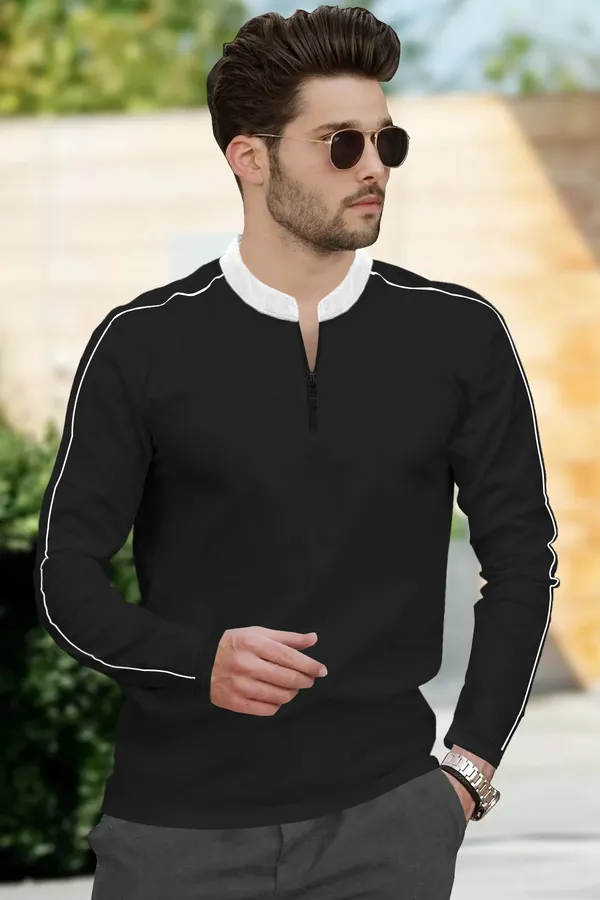 Pack_Of_2_Black_&_Maroon_Premium_Cotton_Blend_Full_Sleeve_Mandarin_Collar_Regular_Fit_T-Shirt_For_Men