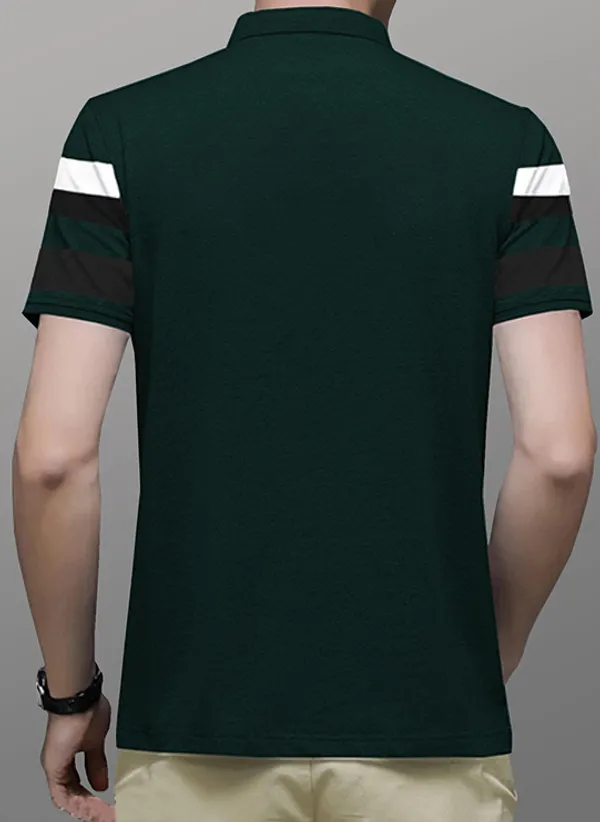 Olive_Premium_Cotton_Blend_Half_Sleeve_Polo_Neck_Regular_Fit_T-Shirt_For_Men