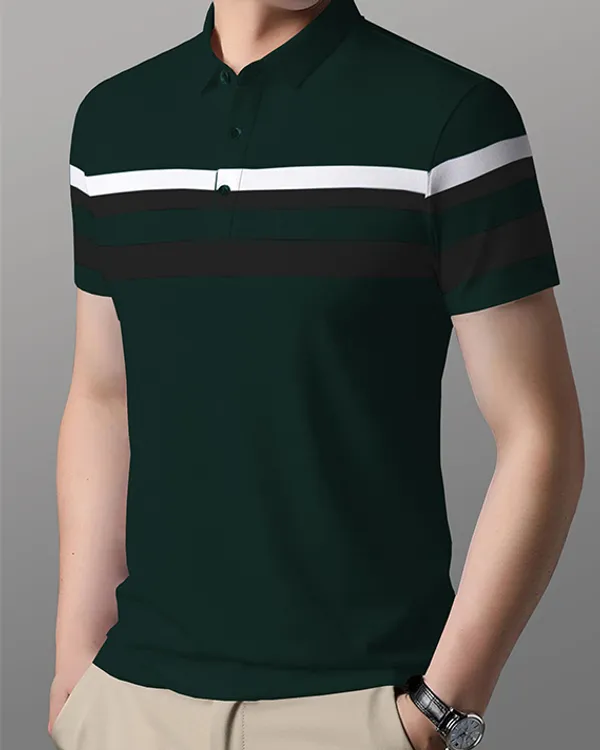 Olive_Premium_Cotton_Blend_Half_Sleeve_Polo_Neck_Regular_Fit_T-Shirt_For_Men