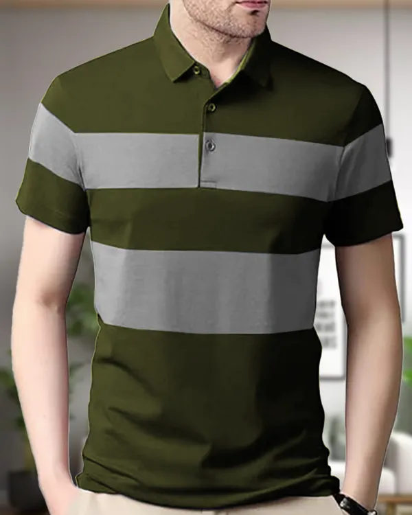 Olive_Premium_Cotton_Blend_Half_Sleeve_Polo_Neck_Regular_Fit_T-Shirt_For_Men