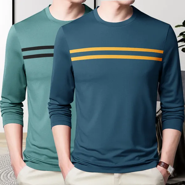 Moss_Green_&_Sky_Blue_Premium_Cotton_Blend_Full_Sleeve_Round_Neck_Regular_Fit_T-Shirt_For_Men_(Pack_Of_2)