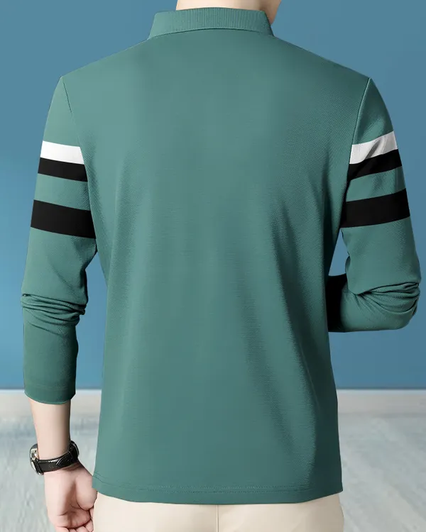 Black_&_Moisgreen_Premium_Cotton_Blend_Full_Sleeve_Polo_Neck_Regular_Fit_T-Shirt_For_Men_(Pack_Of_2)