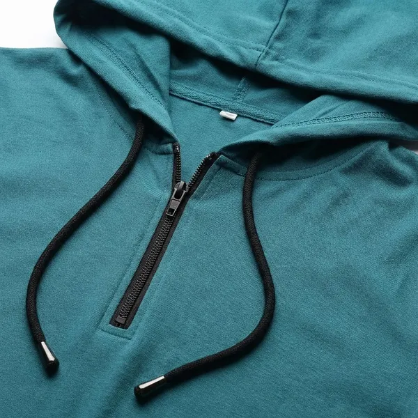Green_Premium_Cotton_Blend_Half_Sleeve_Hooded_Neck_Regular_Fit_T-Shirt_For_Men