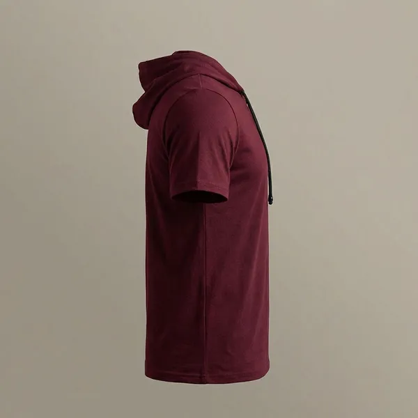 Maroon_Premium_Cotton_Blend_Half_Sleeve_Hooded_Neck_Regular_Fit_T-Shirt_For_Men