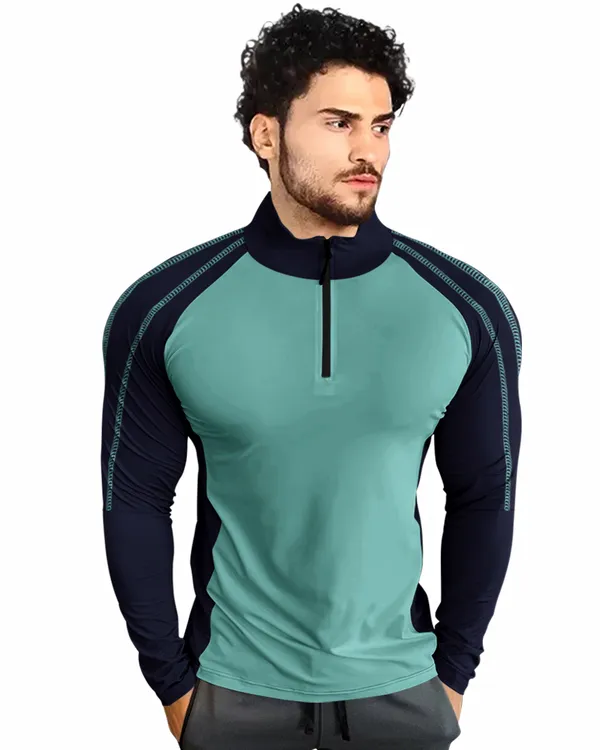 Light_Green_Premium_Polyester_Full_Sleeve_Henley_Neck_Regular_Fit_T-Shirt_For_Men
