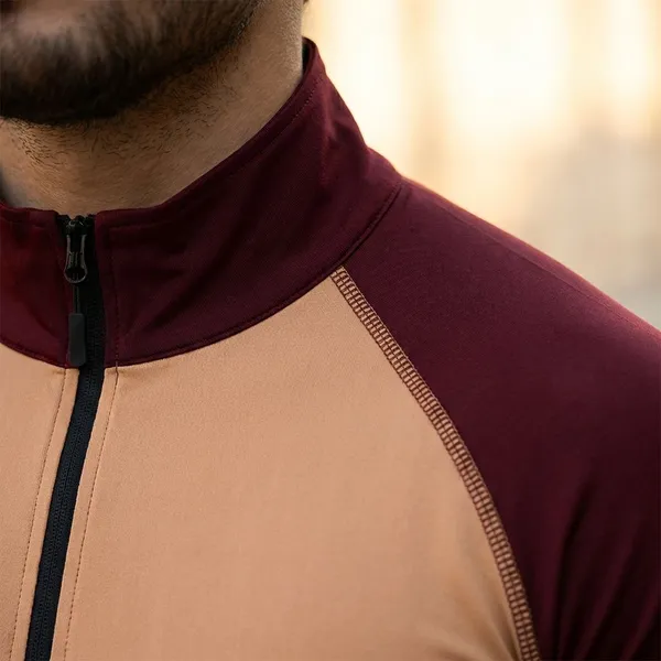Orange_Premium_Polyester_Full_Sleeve_Henley_Neck_Regular_Fit_T-Shirt_For_Men
