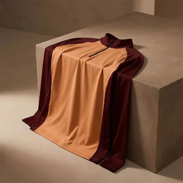 Orange_Premium_Polyester_Full_Sleeve_Henley_Neck_Regular_Fit_T-Shirt_For_Men