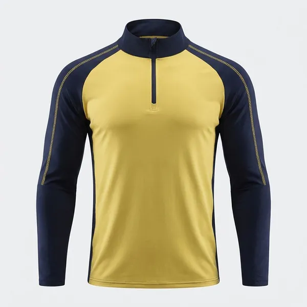 Yellow_Premium_Polyester_Full_Sleeve_Henley_Neck_Regular_Fit_T-Shirt_For_Men