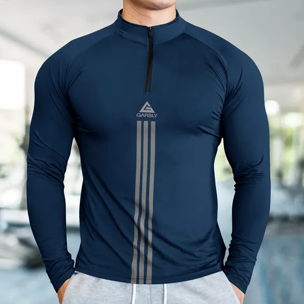 Navy_Blue_Premium_Polyester_Full_Sleeve_Henley_Neck_Regular_Fit_T-Shirt_For_Men