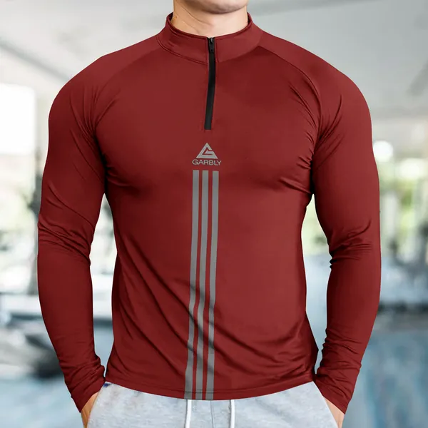 Red_Premium_Polyester_Full_Sleeve_Henley_Neck_Regular_Fit_T-Shirt_For_Men