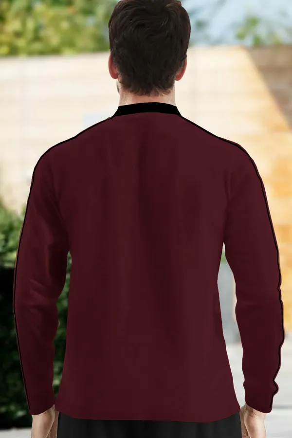 Pack_Of_2_Black_&_Maroon_Premium_Cotton_Blend_Full_Sleeve_Mandarin_Collar_Regular_Fit_T-Shirt_For_Men