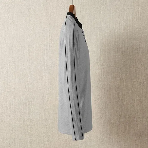 Grey_Premium_Cotton_Blend_Full_Sleeve_Mandarin_Collar_Regular_Fit_T-Shirt_For_Men