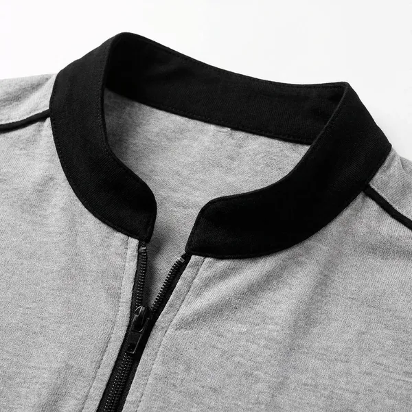 Grey_Premium_Cotton_Blend_Full_Sleeve_Mandarin_Collar_Regular_Fit_T-Shirt_For_Men