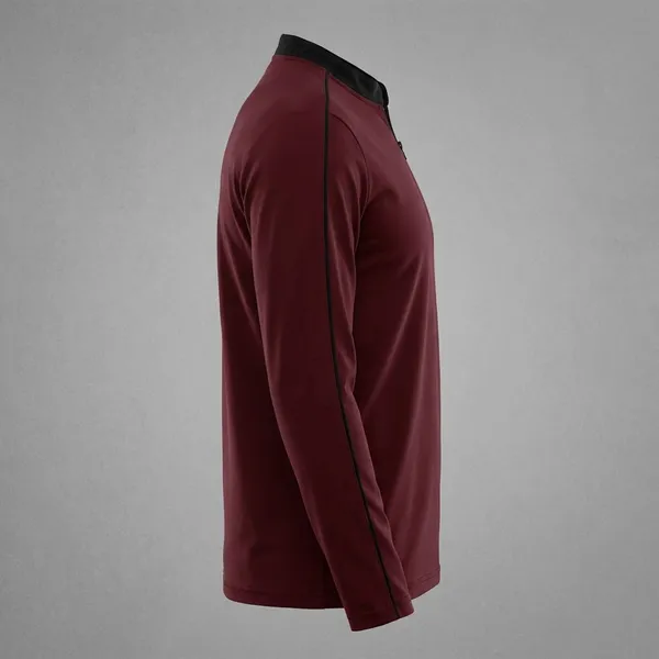 Maroon_Premium_Cotton_Blend_Full_Sleeve_Mandarin_Collar_Regular_Fit_T-Shirt_For_Men