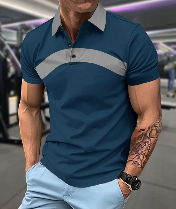 Pack_Of_2_Black_&_Teal_Blue_Premium_Cotton_Blend_Half_Sleeve_Polo_Neck_Regular_Fit_T-Shirt_For_Men