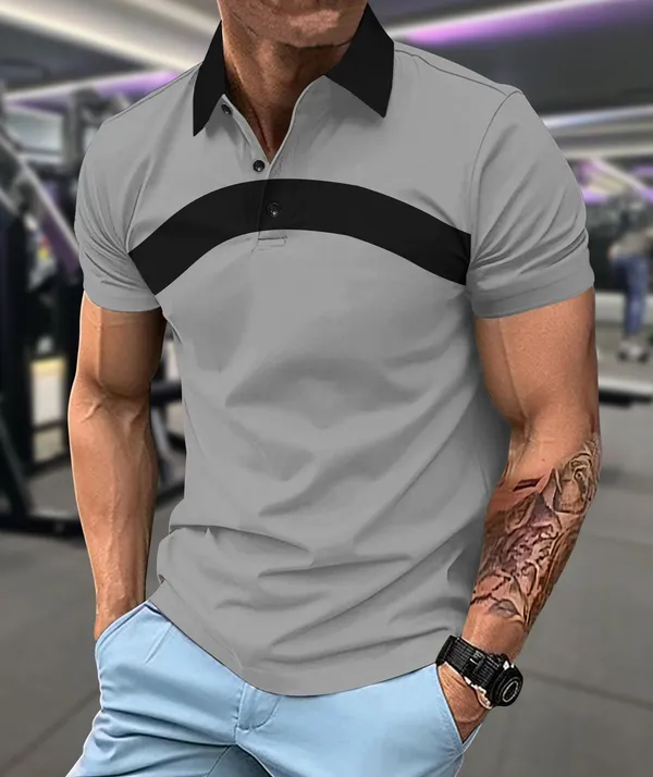 Pack_Of_2_Grey_&_Maroon_Premium_Cotton_Blend_Half_Sleeve_Polo_Neck_Regular_Fit_T-Shirt_For_Men