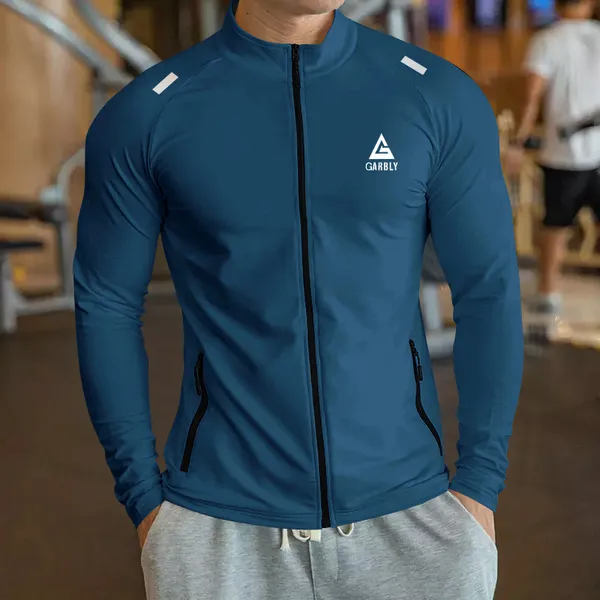 Blue_Premium_Polyester_Full_Sleeve_Henley_Neck_Regular_Fit_T-Shirt_For_Men