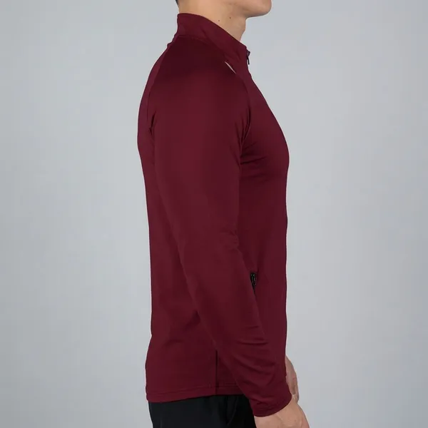 Maroon_Premium_Polyester_Full_Sleeve_Henley_Neck_Regular_Fit_T-Shirt_For_Men