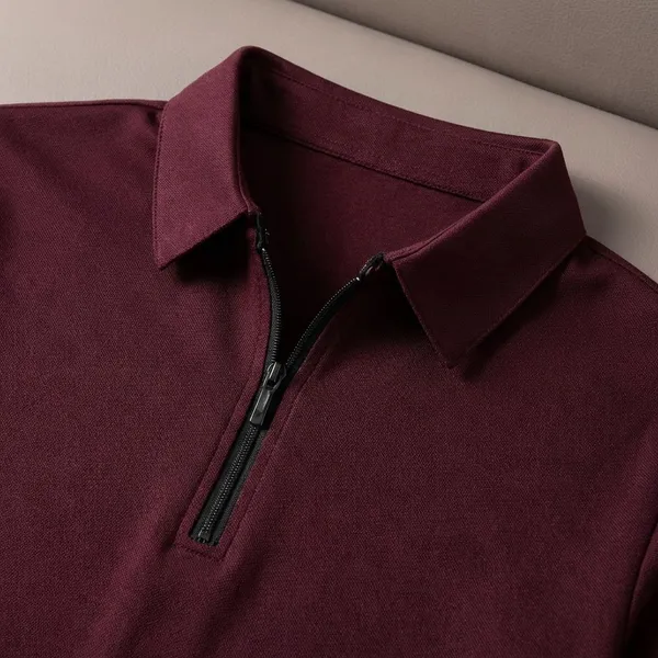 Pack_Of_2_Grey_&_Maroon_Premium_Cotton_Blend_Full_Sleeve_Polo_Neck_Regular_Fit_T-Shirt_For_Men
