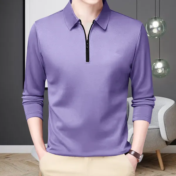 Purple_Premium_Cotton_Blend_Full_Sleeve_Polo_Neck_Regular_Fit_T-Shirt_For_Men