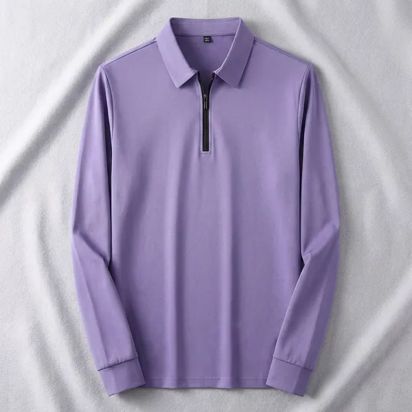 Purple_Premium_Cotton_Blend_Full_Sleeve_Polo_Neck_Regular_Fit_T-Shirt_For_Men