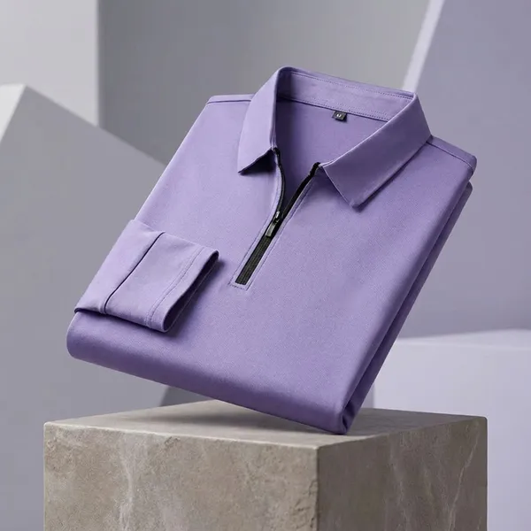 Purple_Premium_Cotton_Blend_Full_Sleeve_Polo_Neck_Regular_Fit_T-Shirt_For_Men