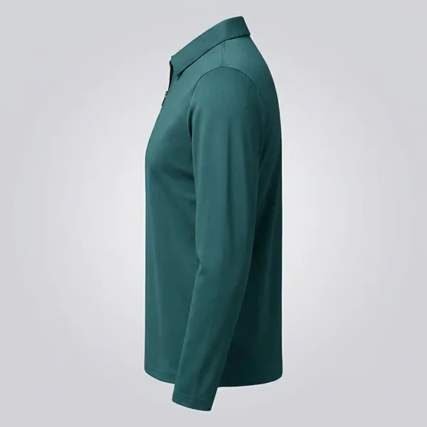 Green_Premium_Cotton_Blend_Full_Sleeve_Polo_Neck_Regular_Fit_T-Shirt_For_Men