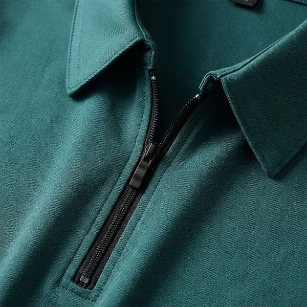 Green_Premium_Cotton_Blend_Full_Sleeve_Polo_Neck_Regular_Fit_T-Shirt_For_Men