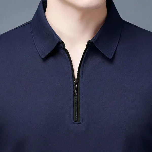 Blue_Premium_Cotton_Blend_Full_Sleeve_Polo_Neck_Regular_Fit_T-Shirt_For_Men
