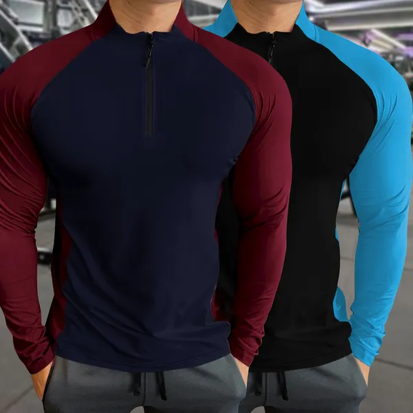 Pack_Of_2_Maroon_&_Blue_Premium_Polyester_Full_Sleeve_Henley_Neck_Regular_Fit_T-Shirt_For_Men