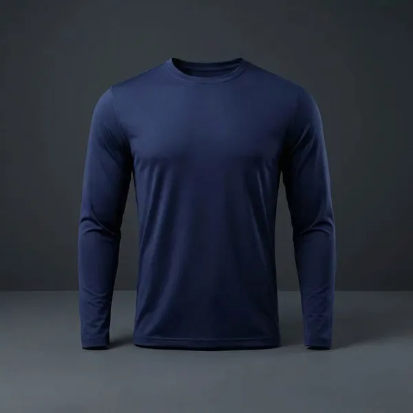 Dark_Blue_Premium_Polyester_Full_Sleeve_Henley_Neck_Regular_Fit_T-Shirt_For_Men