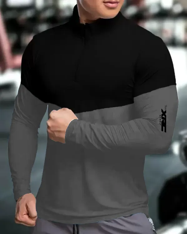 Grey_&_Black_Premium_Polyester_Full_Sleeve_Henley_Neck_Regular_Fit_T-Shirt_For_Men