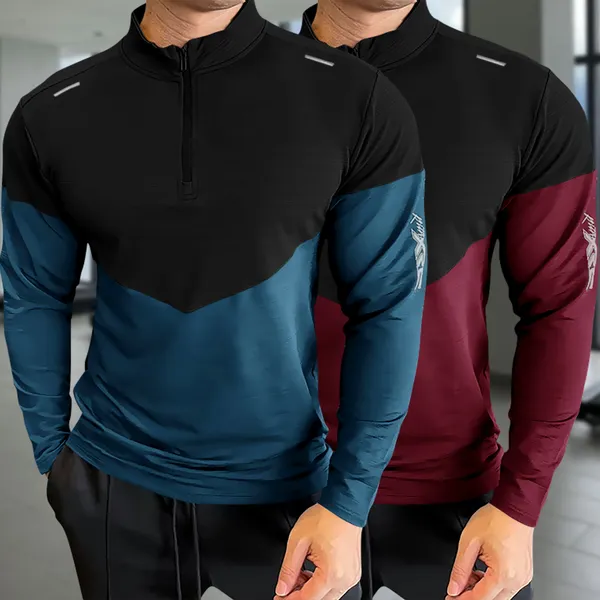 Pack_Of_2_Ice_Blue_&_Red_Premium_Polyester_Full_Sleeve_Henley_Neck_Regular_Fit_T-Shirt_For_Men