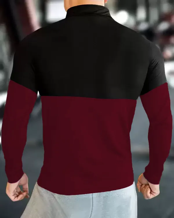 Maroon_Premium_Polyester_Full_Sleeve_Henley_Neck_Regular_Fit_T-Shirt_For_Men