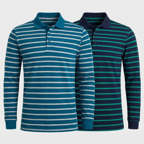 Teal_Blue_&_Dark_Navy_Premium_Cotton_Blend_Full_Sleeve_Polo_Neck_Regular_Fit_T-Shirt_For_Men_(Pack_Of_2)