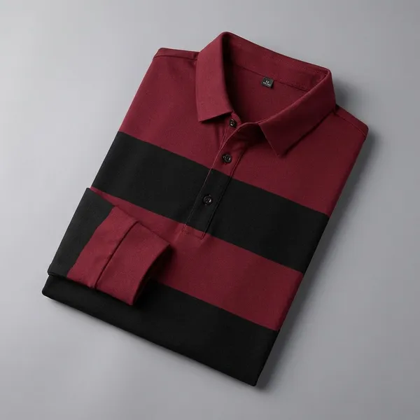 Maroon_&_Black_Premium_Cotton_Blend_Full_Sleeve_Polo_Neck_Regular_Fit_T-Shirt_For_Men_(Pack_Of_2)