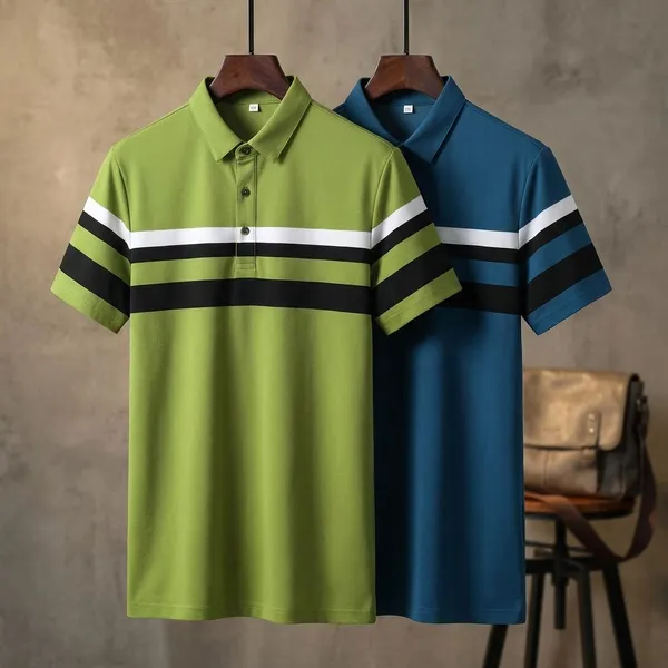 Pack_Of_2_Light_Blue_Premium_Cotton_Blend_Half_Sleeve_Polo_Neck_Regular_Fit_T-Shirt_For_Men
