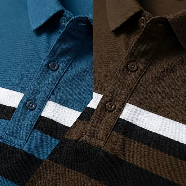 Pack_Of_2_Blue_Premium_Cotton_Blend_Half_Sleeve_Polo_Neck_Regular_Fit_T-Shirt_For_Men