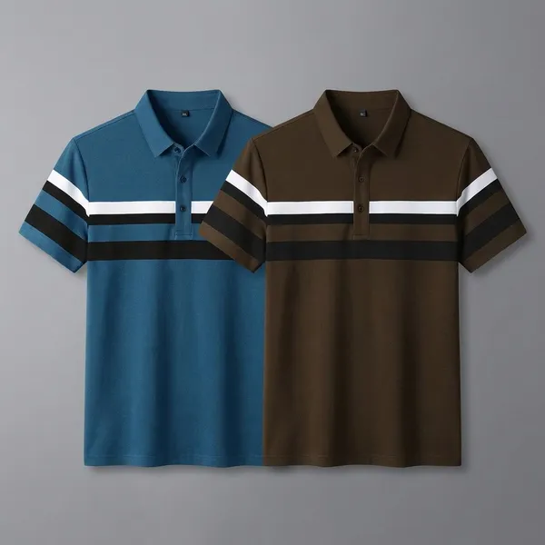 Pack_Of_2_Blue_Premium_Cotton_Blend_Half_Sleeve_Polo_Neck_Regular_Fit_T-Shirt_For_Men