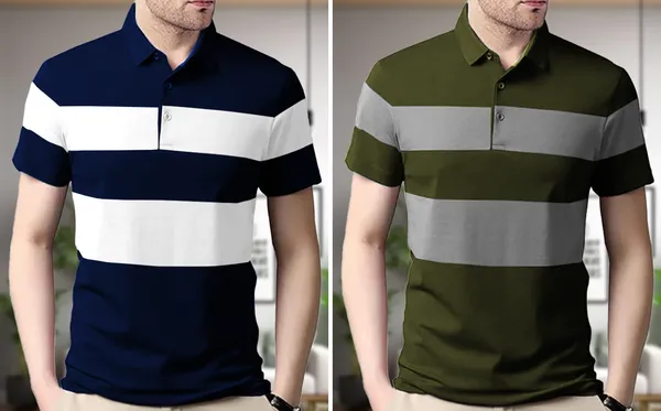 Navy_Blue_&_Olive_Premium_Cotton_Blend_Half_Sleeve_Polo_Neck_Regular_Fit_T-Shirt_For_Men_(Pack_Of_2)