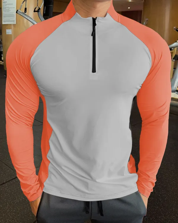 Orange_Premium_Polyester_Full_Sleeve_Henley_Neck_Regular_Fit_T-Shirt_For_Men